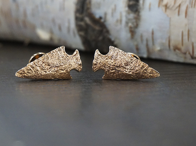 Arrowhead Cufflinks in Natural Bronze