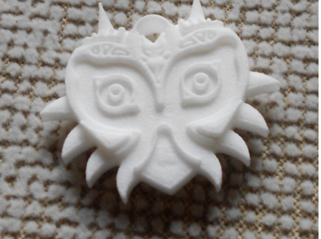 Majora's Mask Pendant (Both sides) in White Natural Versatile Plastic