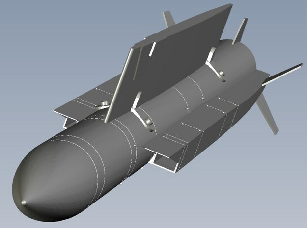 1/100 scale MBDA Aerospatiale ASMP-A missiles x 2 in Clear Ultra Fine Detail Plastic