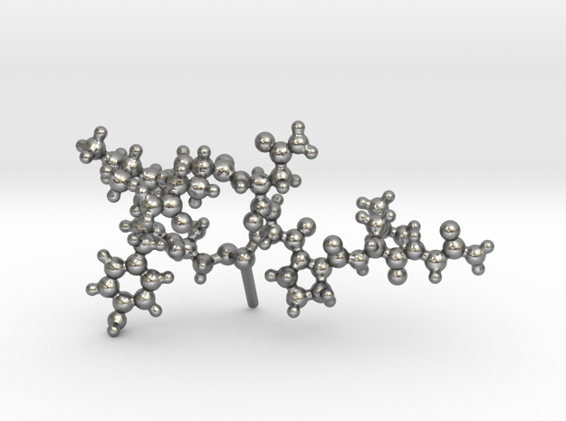 Oxytocin Molecule  in Natural Silver