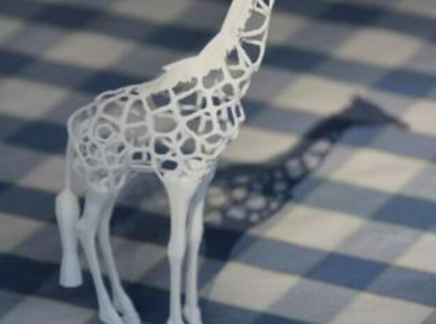 Voronaffe: Voronoi Giraffe with spheres inside in White Natural Versatile Plastic