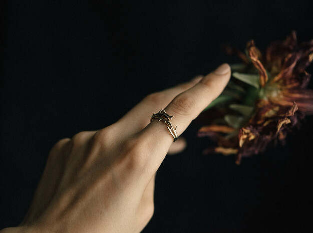 Thorn Ring in Polished Brass: 5 / 49
