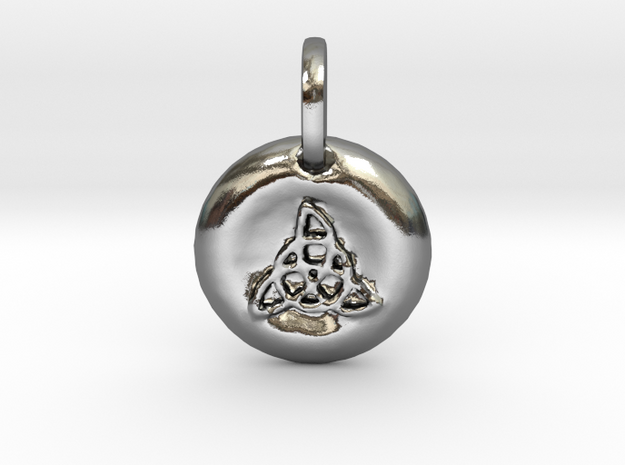 Stylized Triquetra Charm in Polished Silver