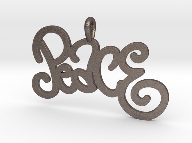 48  PEACE- CURLY- Steel  in Polished Bronzed Silver Steel: Extra Small