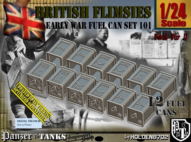 1/24 British Flimsies Can Set101 in Tan Fine Detail Plastic