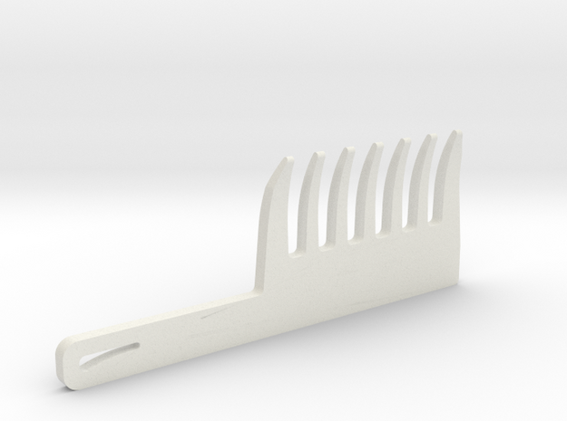 Large Gap Comb with Handle in White Natural Versatile Plastic
