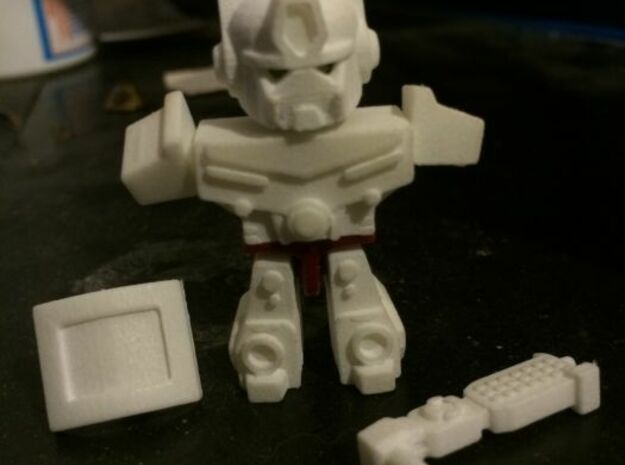 Robo Mascot in White Natural Versatile Plastic