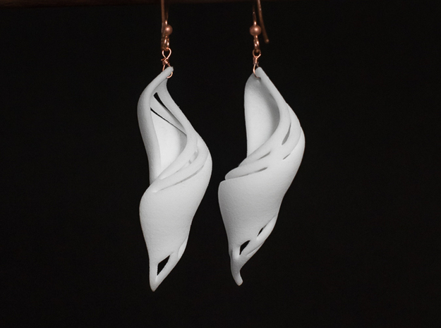 Chrysalis Shell Earrings. in White Natural Versatile Plastic