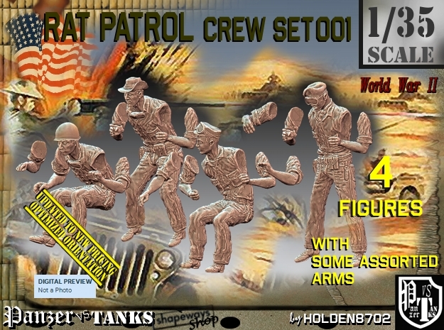 1/35 Rat Patrol Set001 in Smooth Fine Detail Plastic