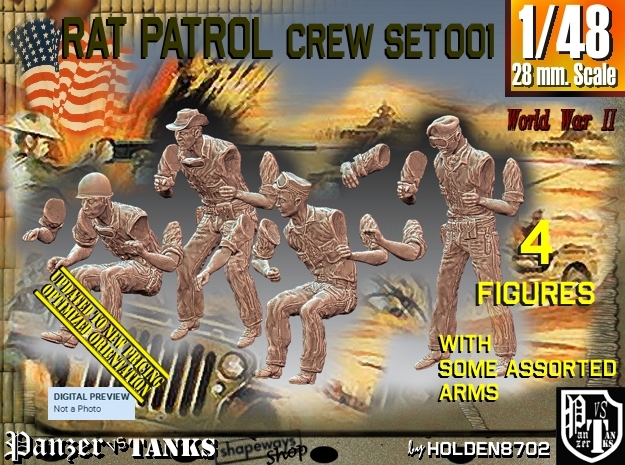 1/48 Rat Patrol Set001 in Tan Fine Detail Plastic