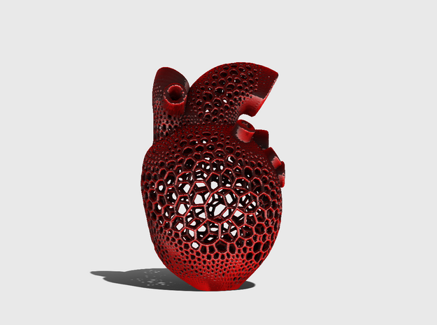 Anatomic Heart Candle Holder in Red Processed Versatile Plastic