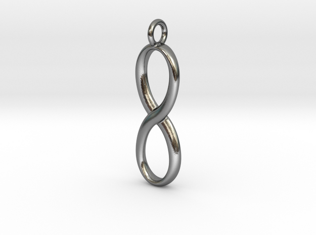 Earring infinity symbol in Polished Silver