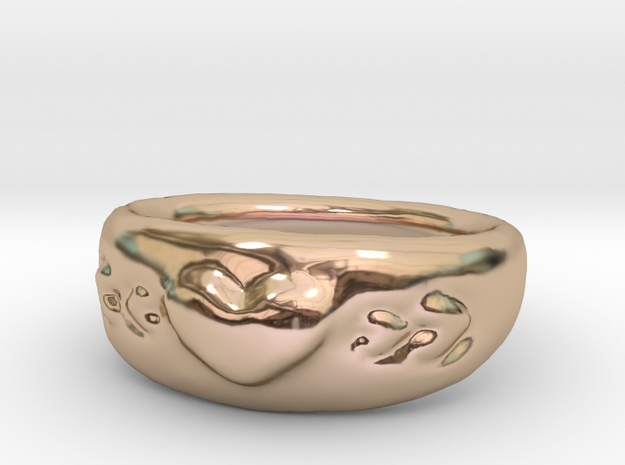 Heart Ring sz8 in 14k Rose Gold Plated Brass