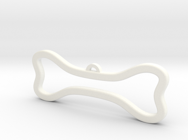 Bone Outline Ornament in White Processed Versatile Plastic