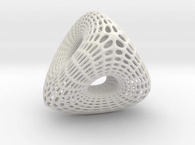 Voronoi Tri Ballrace in White Natural Versatile Plastic: Small