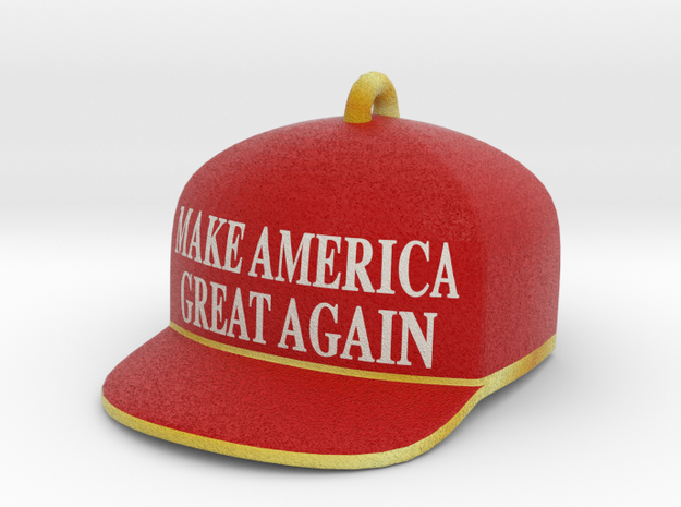 Trump Make America Great Again Red Hat Ornament 17 in Full Color Sandstone