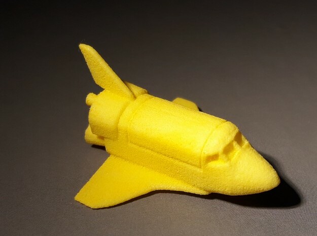 Funny Space Shuttle keychain in Yellow Processed Versatile Plastic