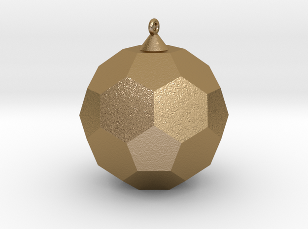 Soccer Ball Pendant in Polished Gold Steel: 15mm