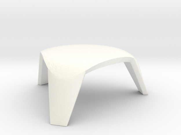 scale modelled coffee table 2 (1:22.5) in White Processed Versatile Plastic