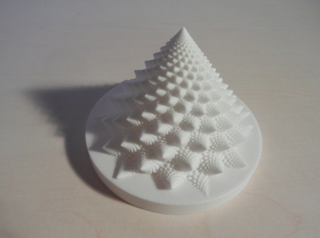 Romanesco fractal Bloom zoetrope (more resolution) in White Natural Versatile Plastic: Medium