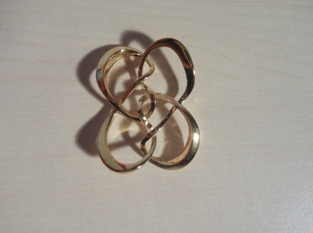 Symmetrical knot (Square) in 14k Gold Plated Brass: Extra Small