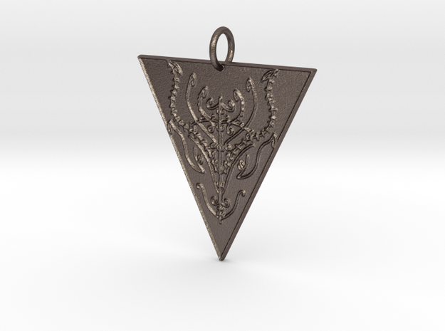 Dragon Veve Pendant in Polished Bronzed Silver Steel