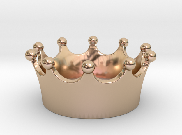 Simple crown pendant in 14k Rose Gold Plated Brass