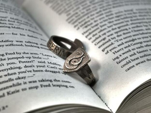 Slytherin Crest Ring in Polished Bronzed Silver Steel