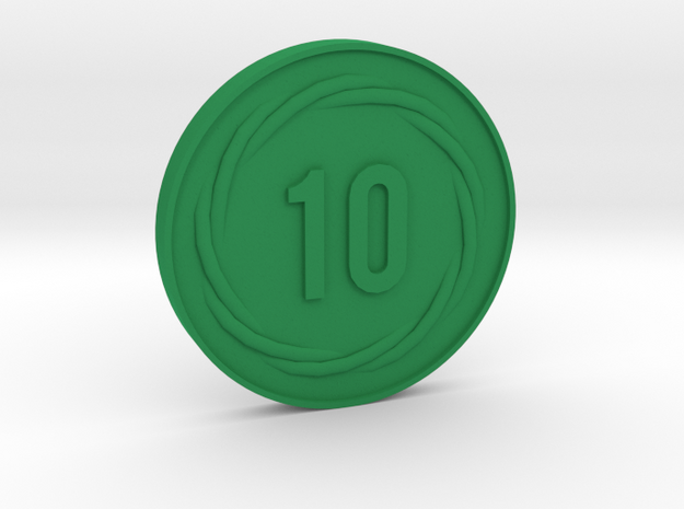 10 Coin in Green Processed Versatile Plastic