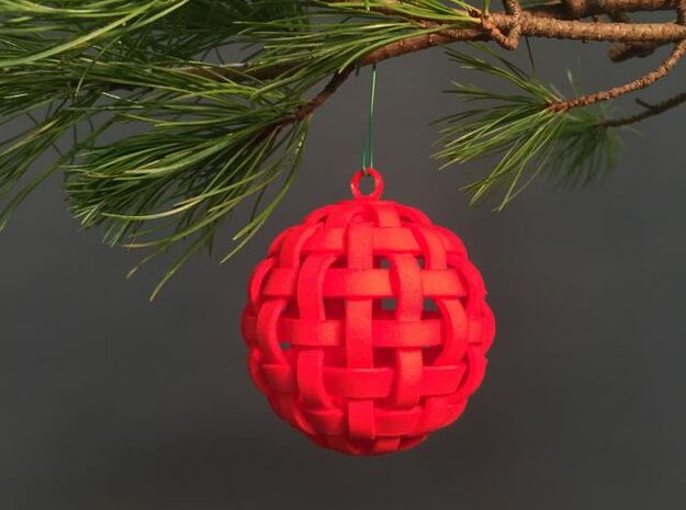 2016: Woven Sphere in Red Processed Versatile Plastic