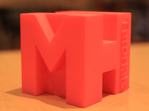 MH Tutorials 3D Logo in Red Processed Versatile Plastic: Medium