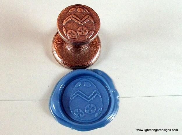 Easter Egg Wax Seal in Polished Bronzed Silver Steel