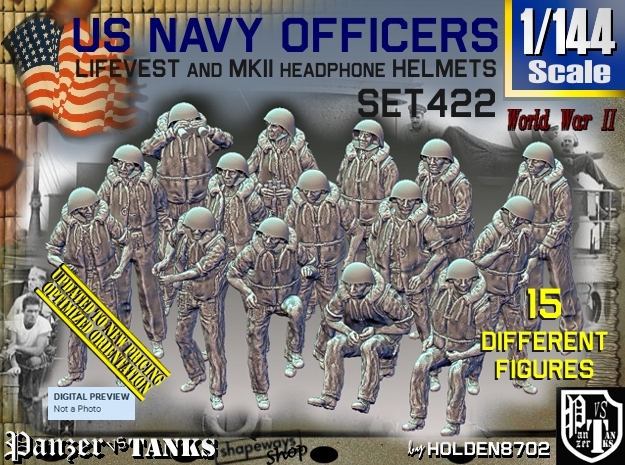 1/144 USN Officers Kapok Set422 in Tan Fine Detail Plastic