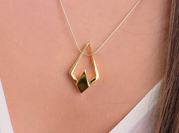 HIDDEN HEART Sharp, Pendant. Pure Chic. in 18K Gold Plated