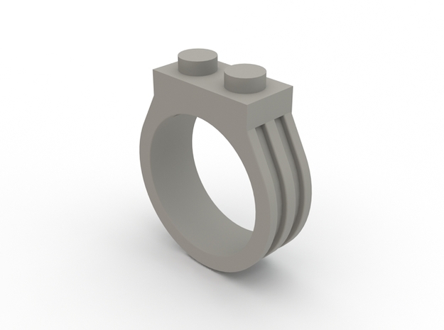 Brick Ring-2 Stud, Size 9 in White Processed Versatile Plastic