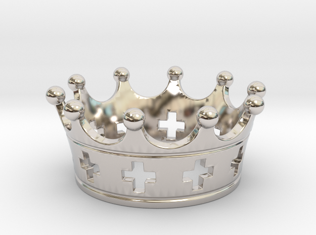 Celtic crown in Rhodium Plated Brass