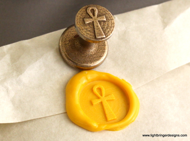 Ankh Wax Seal in Polished Bronzed Silver Steel