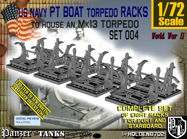 1/72 PT Torpedo Rack TypC Set004 in Tan Fine Detail Plastic