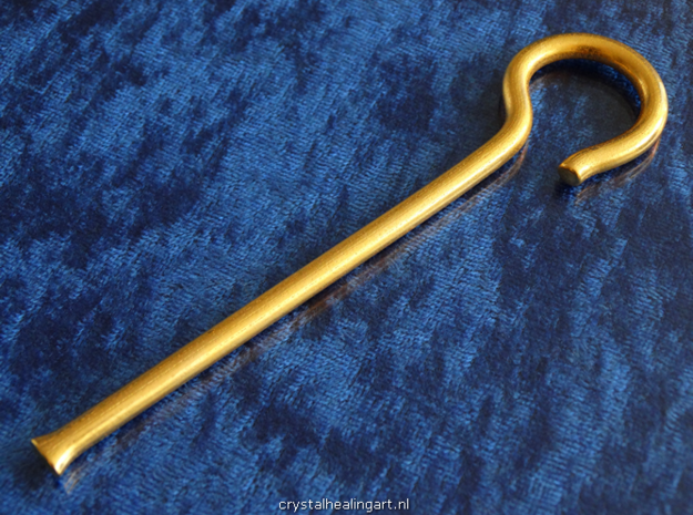 Egyptian Heqa Sceptre in Polished Bronzed Silver Steel