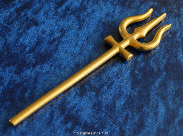 Shiva Trident Tuning Fork in Polished Gold Steel
