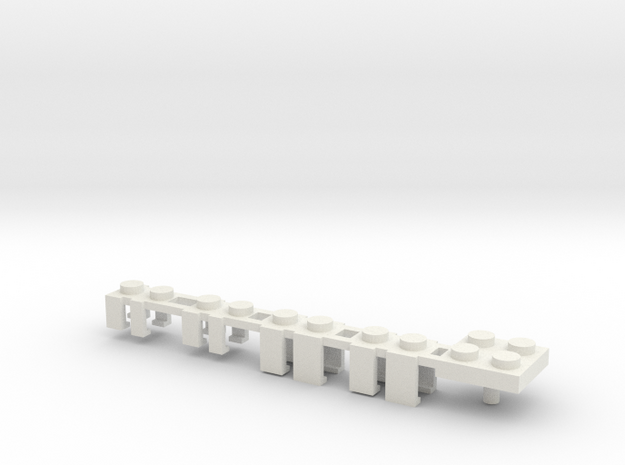 Building Block Interface for Action Figures: Set A in White Natural Versatile Plastic