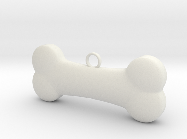 Dog bone Christmas ornament in White Natural Versatile Plastic
