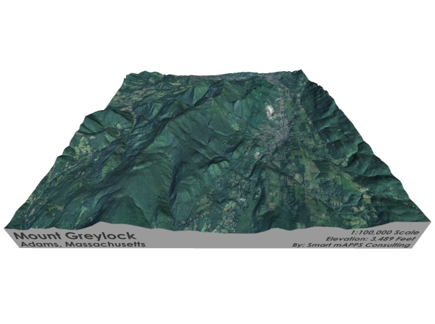 Mount Greylock Map: 6" in Full Color Sandstone