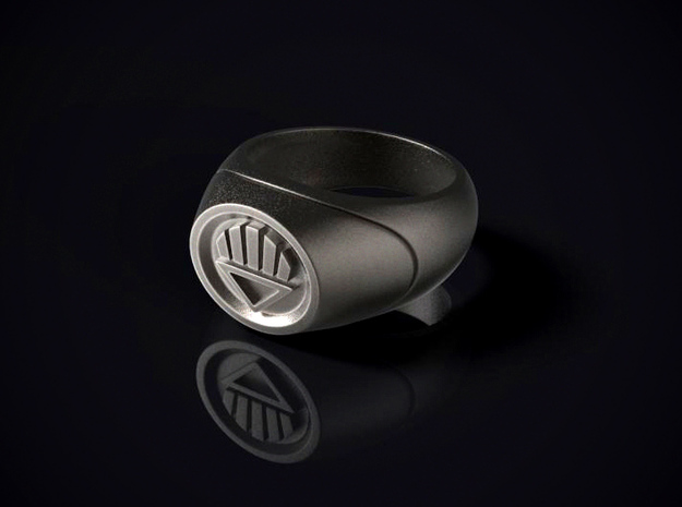 22.2 mm Black Lantern Ring - WotGL in Polished Bronzed Silver Steel