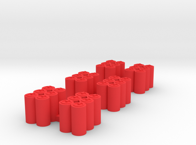 Six Packs in Red Processed Versatile Plastic: 1:64 - S