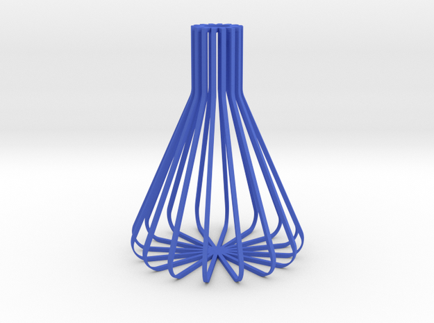 Hollow Erlenmeyer Flask Vase in Blue Processed Versatile Plastic
