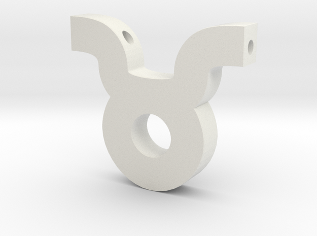 Taurus Symbol Pendant in White Natural Versatile Plastic