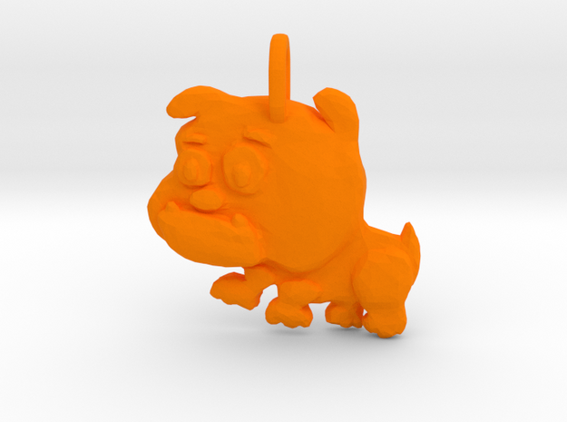 Baby Bulldog Pendant in Orange Processed Versatile Plastic