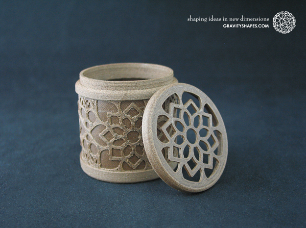 Gift Box No. 1 with Mosaic-2 (solid-filigree high) in White Natural Versatile Plastic