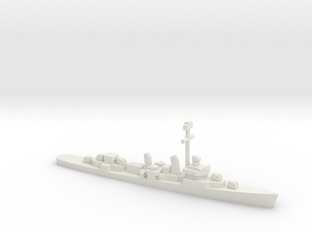 Fletcher-class destroyer (1941-1944), 1/2400 in White Natural Versatile Plastic